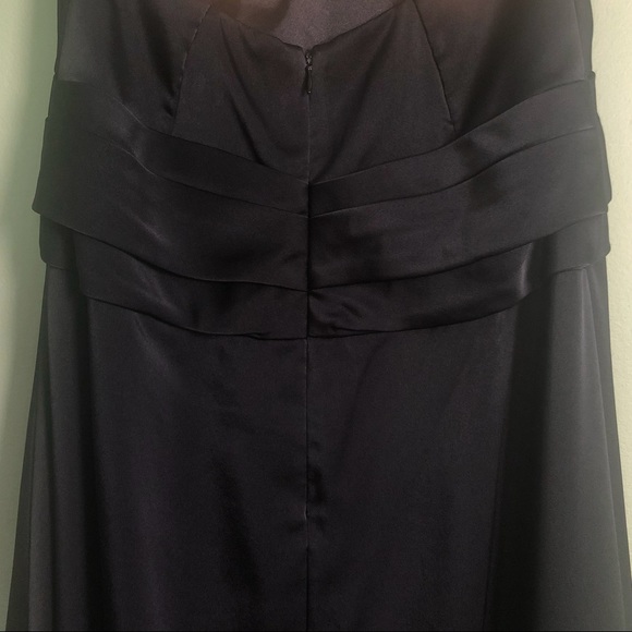 Black Satin Evening Prom Cocktail Gown Halter Top - Picture 6 of 15